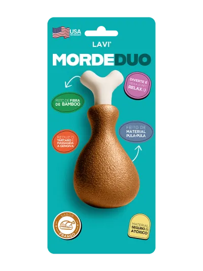Brinquedo mordedor para cachorro formato coxa de frango Lavi Pet