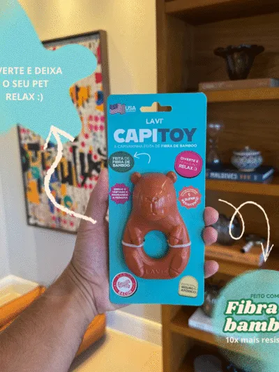 Brinquedo capivara Capitoy pelúcia mordedor para cachorro Lavi Pet