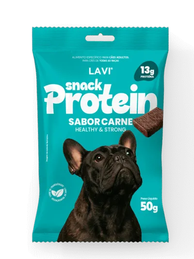 Bifinho proteico para cachorro Snack Protein sabor carne 13g de proteína