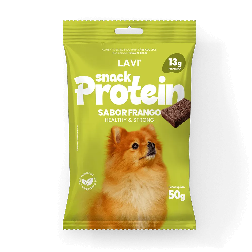 Snack Protein Frango Lavi — bifinho proteico sabor frango para cachorros