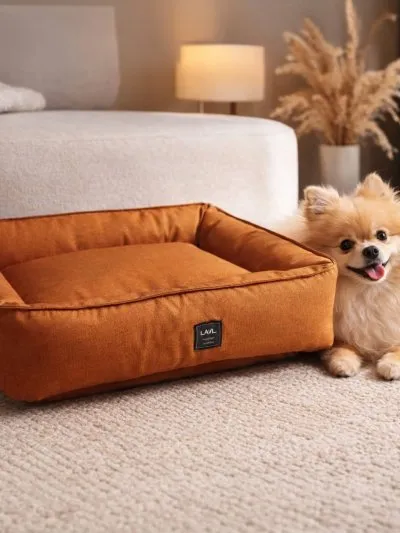 Cama de linho para cachorro design minimalista lavável Lavi Pet